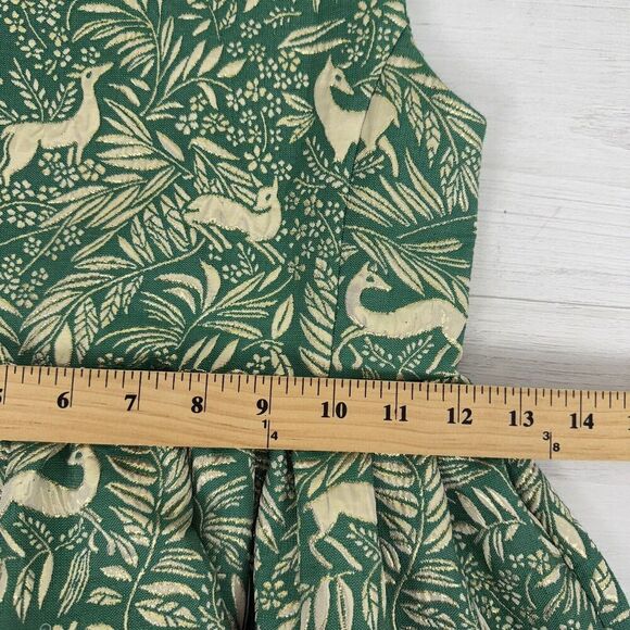 J.Crew Crewcuts Girls Dress Size 6 Green Reindeer Print Sleeveless Jacquard NEW - Picture 11 of 14